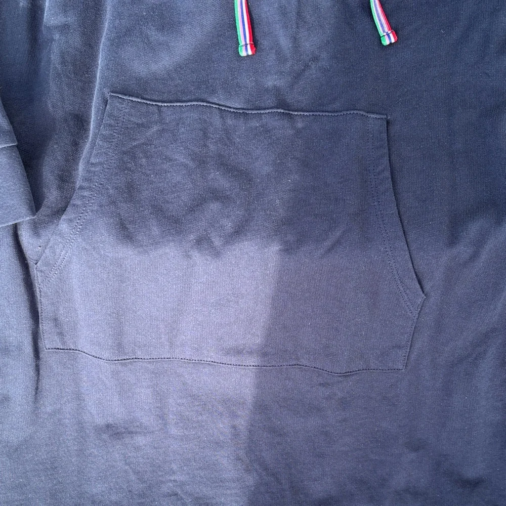 Boden Navy Hoodie Dress. Size 8 US. Pouch pocket in front. Like new. - Picture 3 of 5